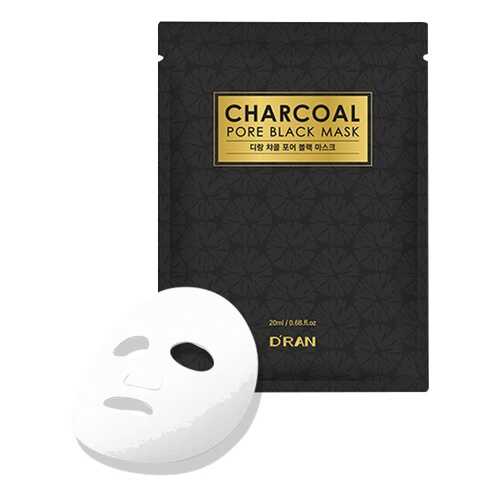Маска D'RAN New Charcoal Pore Black Mask с древесным углем для очищения и увлажнения, 1 шт