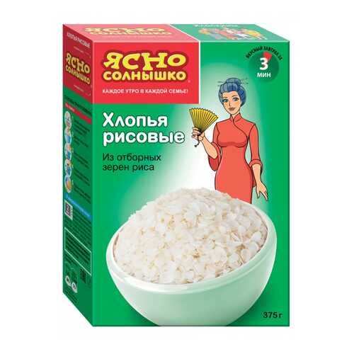 Хлопья рисовые ПМК ясно солнышко 375 г