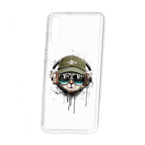 Чехол Kruche Huawei P20 Print Кот в наушниках