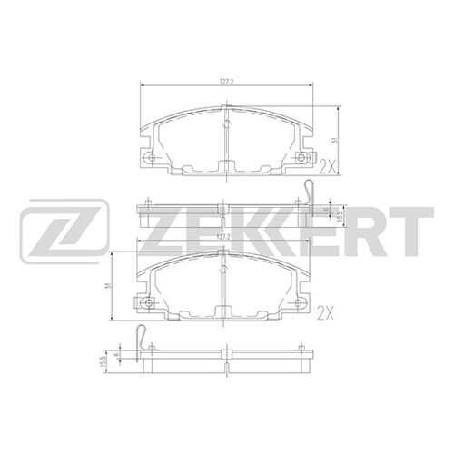 Комплект тормозных колодок, дисковый тормоз ZEKKERT BS-1101