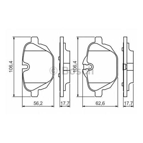 Комплект тормозных колодок Bosch 0986494432