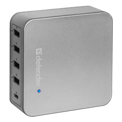 Сетевое зарядное устройство Defender UPA-50 4 USB/USB Type-C 8A Silver
