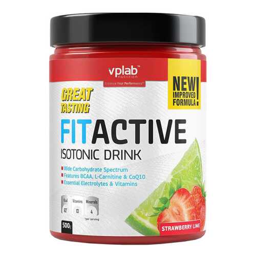 Изотонический напиток VPLab FitActive 500 г клубника-лайм