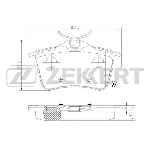 Комплект тормозных колодок, дисковый тормоз ZEKKERT BS-1944