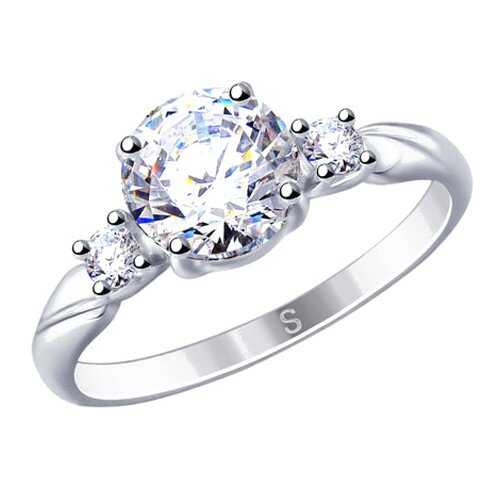 Кольцо женское SOKOLOV из серебра со Swarovski Zirconia 89010114 р.19