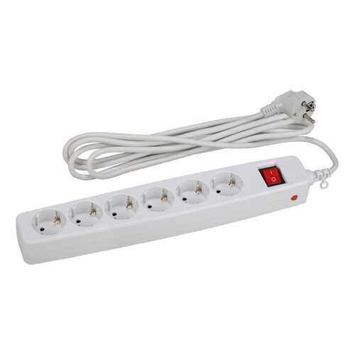 Сетевой фильтр ERA SF-6ES-2M-W, 6 розеток, 2 м, White
