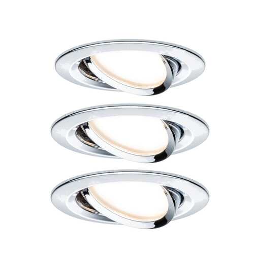 Светильник встраиваемый, комплект Nova Coin LED 3x6,5W, хром 93452