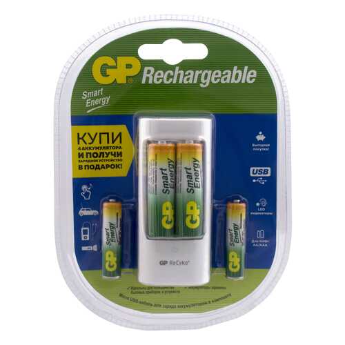 Зарядное устройство + аккумуляторы GP PB211 SMARTENERGY AA/AAA 4 шт. 1000/400 mAh