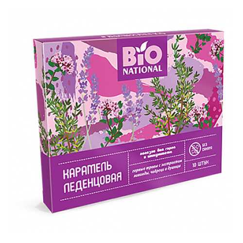 Карамель леденцовая Горные травыь лаванда, чабрец и душица Bio National 32 г
