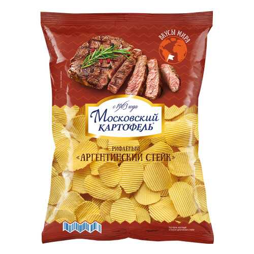 Чипсы картофельные рифленые Московский картофель аргентинский стейк 150 г