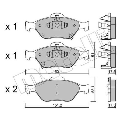 Комплект тормозных дисковых колодок METELLI 22-0316-1