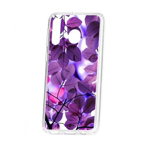 Чехол Kruche Samsung Galaxy M30 Print Purple leaves