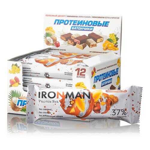 Батончик Ironman Protein Bar 12 50 г, 12 шт., арахис/карамель