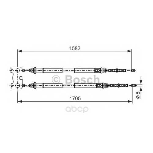 Трос cтояночного тормоза Bosch 1987477834