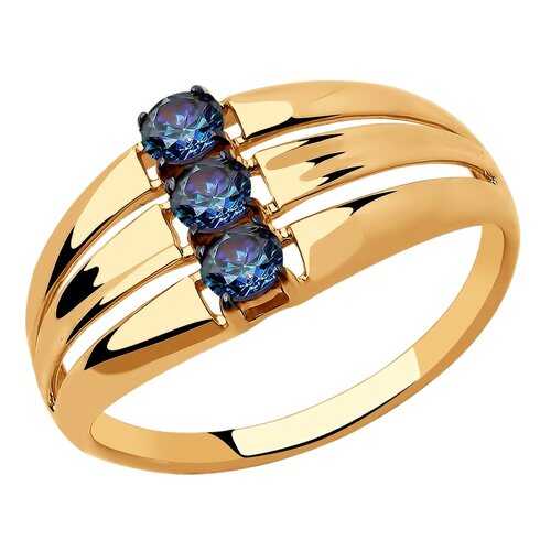 Кольцо женское SOKOLOV из золота с синими Swarovski Zirconia 81010448 р.18.5