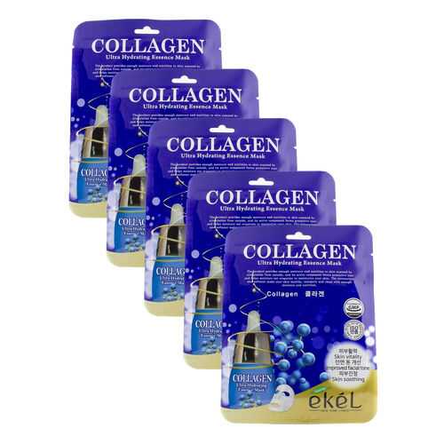 Набор увлажняющих масок Ekel с Коллагеном Ultra Hydrating Essence Mask Collagen (5 шт)