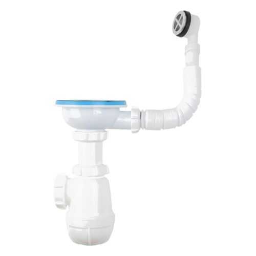 Сифон для мойки Aquant B0142БЕЛ-29РS 3 1/2 х 40 с круглым переливом белый