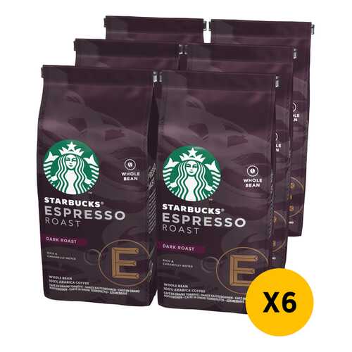 STARBUCKS Dark Esrpesso Roast кофе в зернах 6 штук по 200г