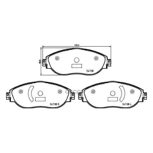 Комплект тормозных колодок brembo P85166
