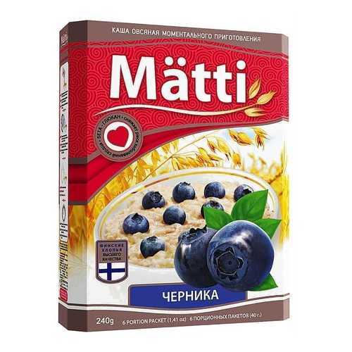 Каша Matti овсяная моментального приготовления черника 240 г 6 пакетиков