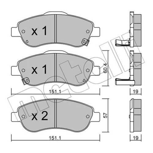 Комплект тормозных дисковых колодок METELLI 22-0789-0
