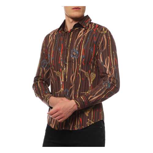 Рубашка мужская Just Cavalli 25QO265643426 коричневая L