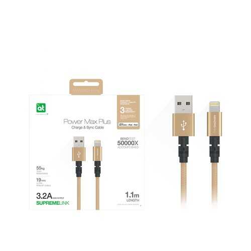 Кабель Amazingthing SupremeLink MFi Power Max Plus USB-iP Gold 1.1m 3.2A