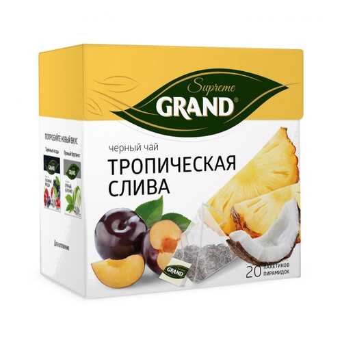 Чай Grand Тропическая Слива, черный с добавками, 20 пирамидок