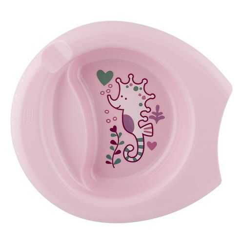 Тарелка с разделителем Chicco Easy Feeding розовая, 6м+