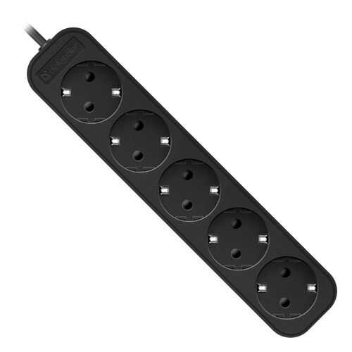 Удлинитель Defender M518, 5 розеток, 1,8 м, Black