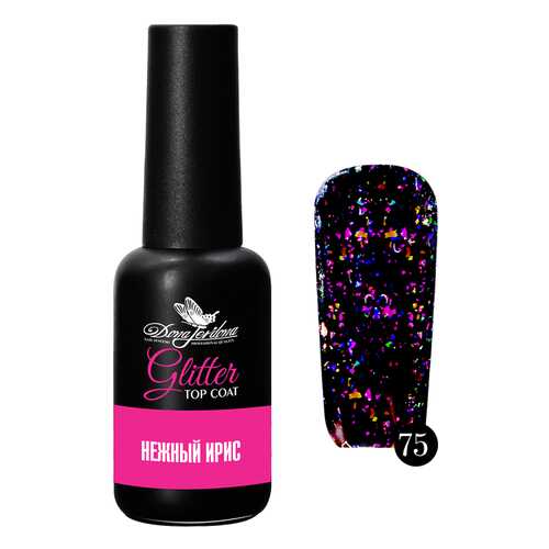 Топ с глиттером Dona Jerdona Glitter Top Coat «Нежный ирис» 10 мл