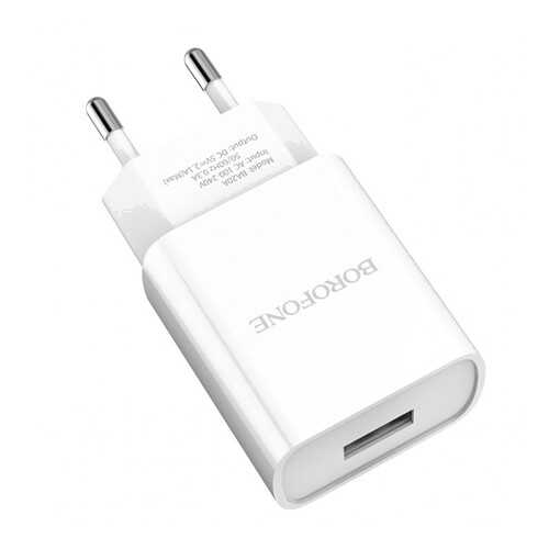 Сетевое зарядное устройство Borofone BA20A 1USB 2.1A White
