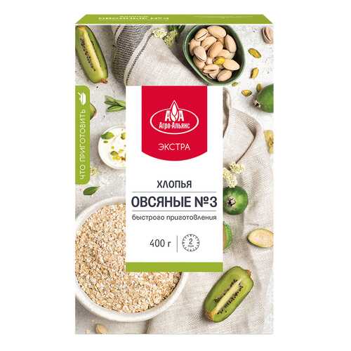 Хлопья Агро-Альянс Экстра Овсяные №3, 400 гр