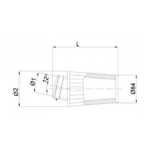 BMC FBSA70-150 Фильтр воздушный конус O70mm (Длина общ: 195mm), вход под углом 12°