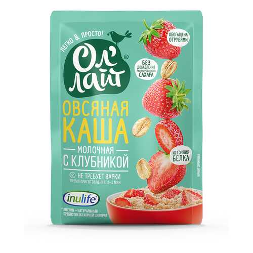 Каша Ол Лайт Овсяная молочная с Клубникой 40г