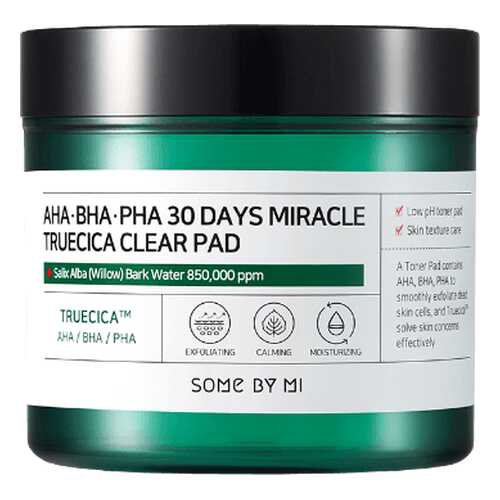 Some By Mi Пэды для проблемной кожи кислотные - 30Days miracle truecica clear pad, 70шт