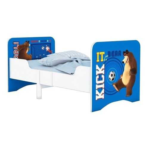 Кровать Polini Kids Fun 3200 детская раздвижная Маша и Медведь синий