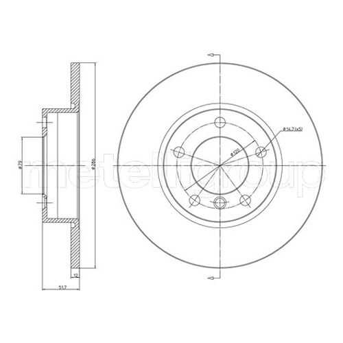 Тормозной диск METELLI 23-0227C