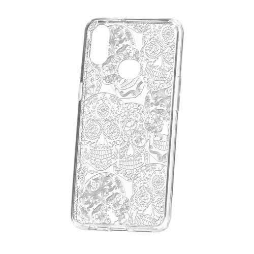 Чехол Kruche Samsung Galaxy A10S Print Skull White