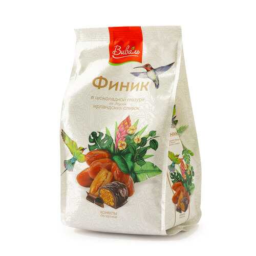 Конфеты Виваль Финик в шоколадной глазури со вкусом ирландских сливок 200г