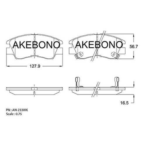 Тормозные колодки дисковые Akebono AN233WK