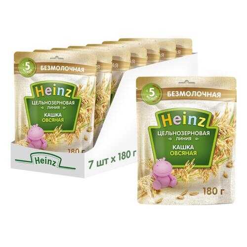 Каша безмолочная Heinz Овсяная цельнозерновая с 5 мес. 180 г, 7 шт.
