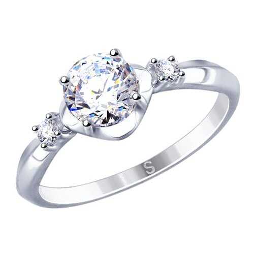 Кольцо женское SOKOLOV из серебра со Swarovski Zirconia 89010116 р.18