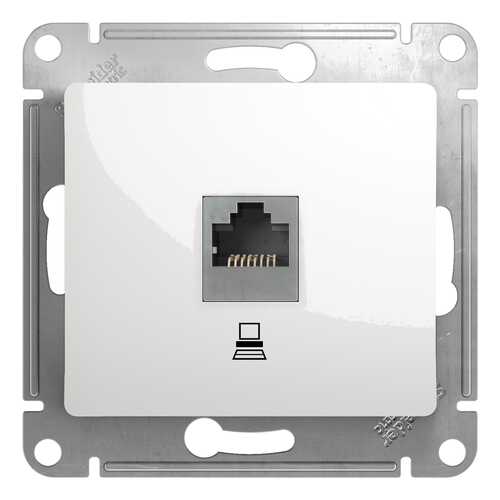 Механизм компьютерной розетки СП Schneider Electric Glossa, одномодульный, RJ45, белый