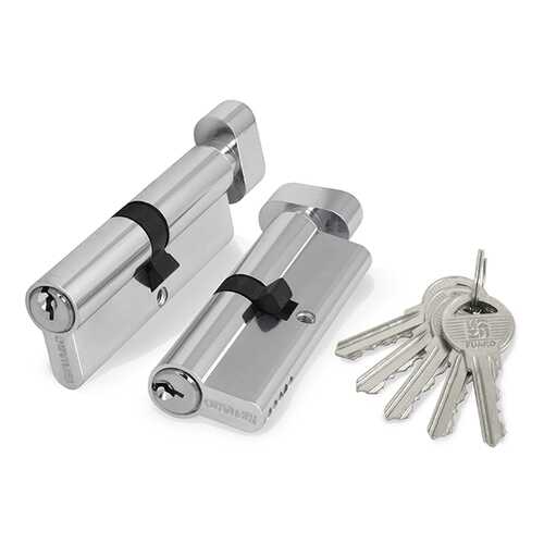 Цилиндровый механизм с вертушкой 100 ZM 90 mm /40+10+40/ CP, цвет: хром, 5 ключей