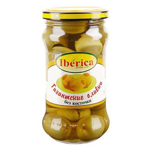 Оливки зелёные Iberica Гигант без косточки 300/340 г Испания