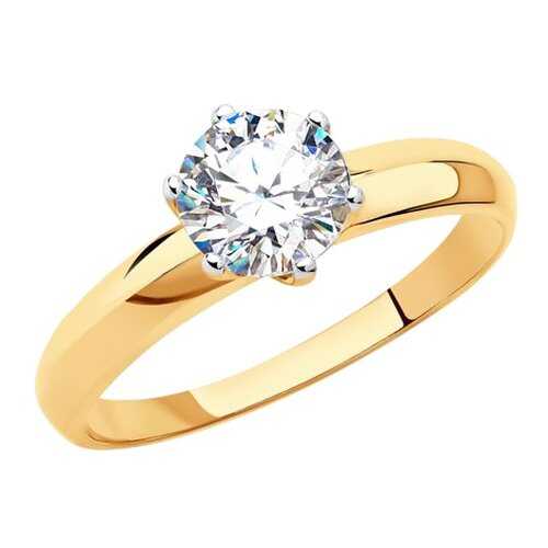 Помолвочное кольцо женское SOKOLOV из золота со Swarovski Zirconia 81010245 р.17.5