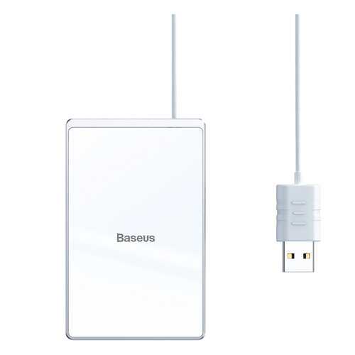 Беспроводное зарядное устройство Baseus Card Ultra-thin 15W White/Silver