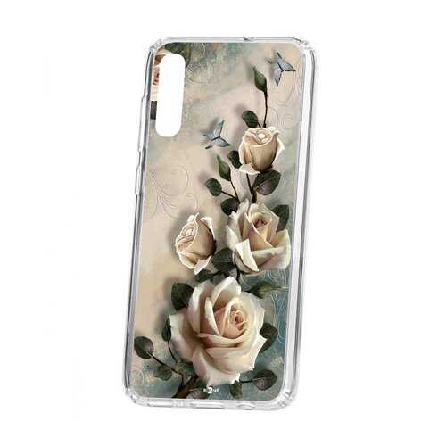 Чехол Kruche Samsung Galaxy A70 2019 Print Белые розы