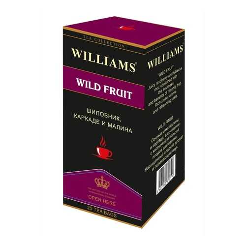 Чай Williams Wild Fruit, шиповник, каркаде, малина, 25 пакетиков